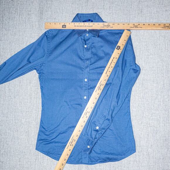 Teddy Stratford NYC Men's Zip Button up Shirt in Blue Cotton size 1 - Picture 9 of 9